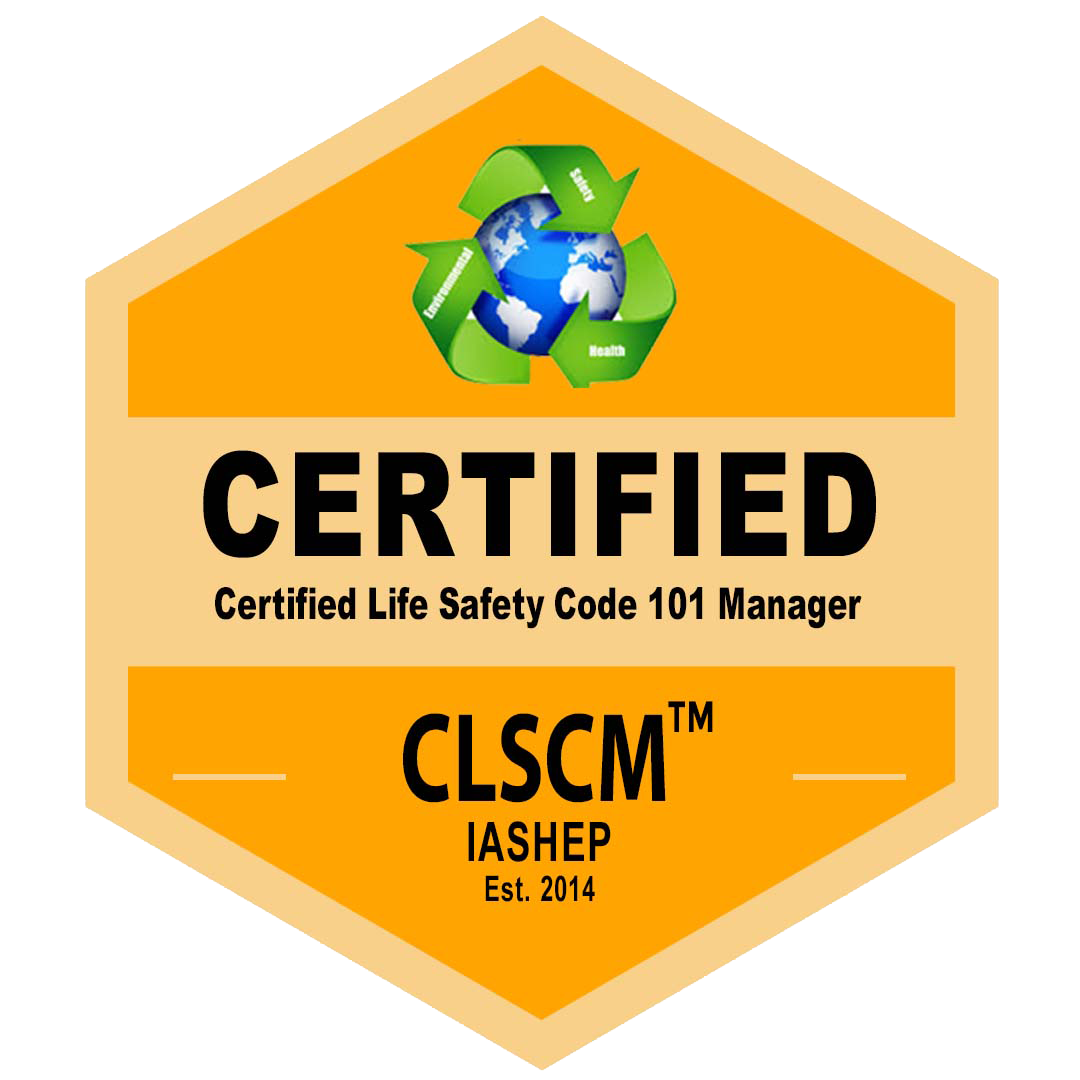 Certified Life Safety Code 101 Manager (CLSCM) badge